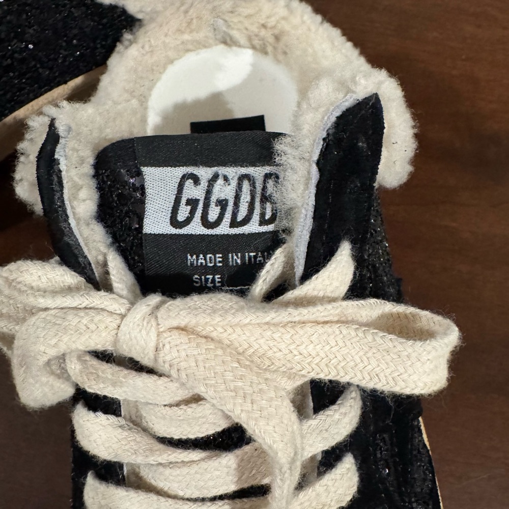 Golden Goose Ball Star Sabot mules size 39 black glitter with shearling lining - Picture 5 of 14